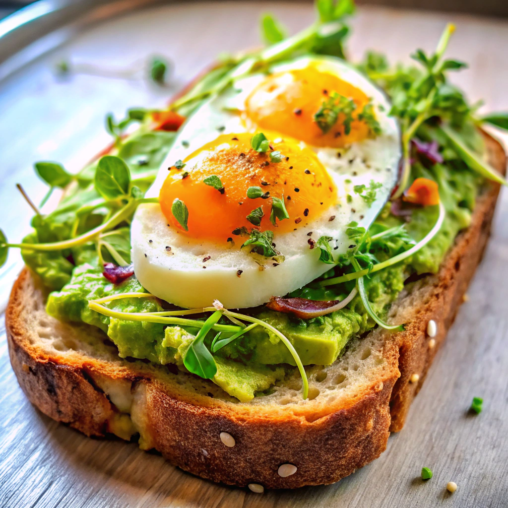 Avocado Toast with Egg & Microgreens