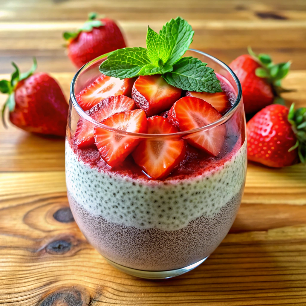 Chia Strawberry Pudding