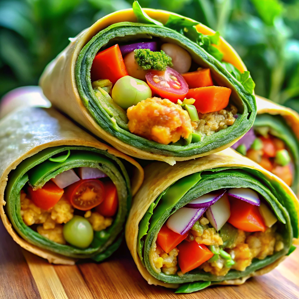 Cold Chickpea Veggie Wraps