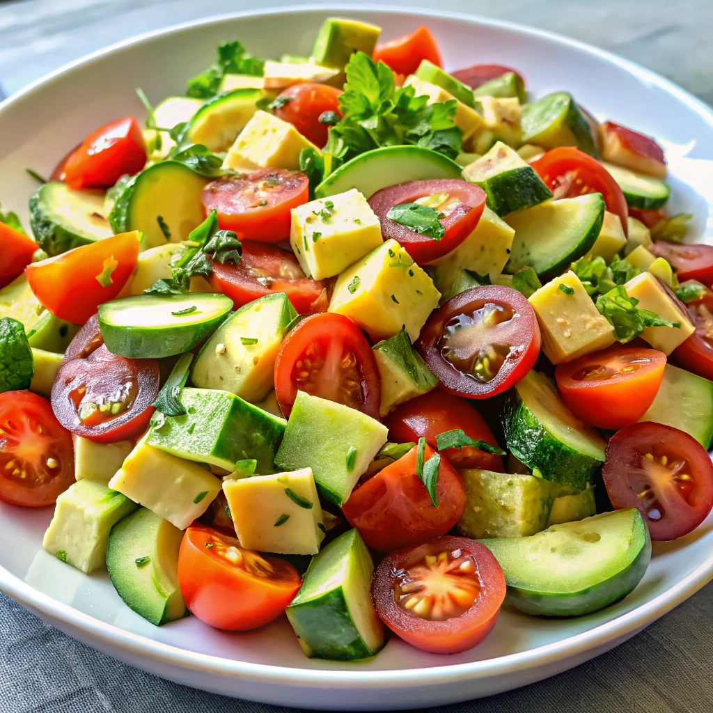 Cucumber Tomato Avocado Salad