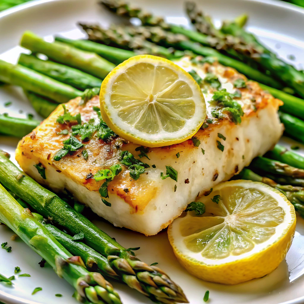 Garlic Lemon Cod with Asparagus
