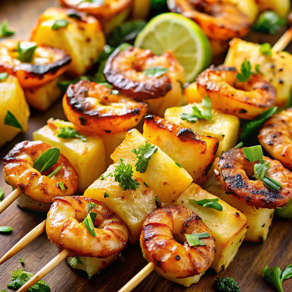 Grilled Shrimp Pineapple Skewers