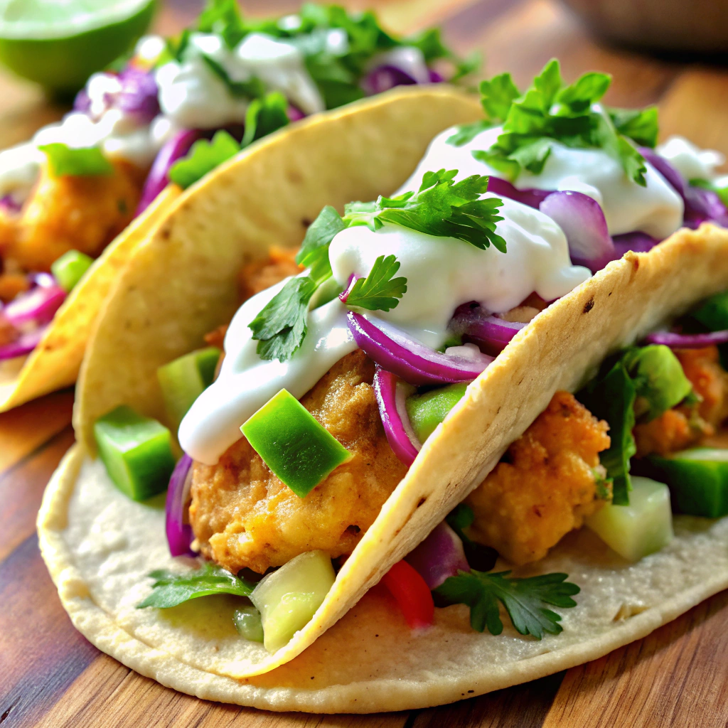 Healthy Fish Tacos with Greek Yogurt