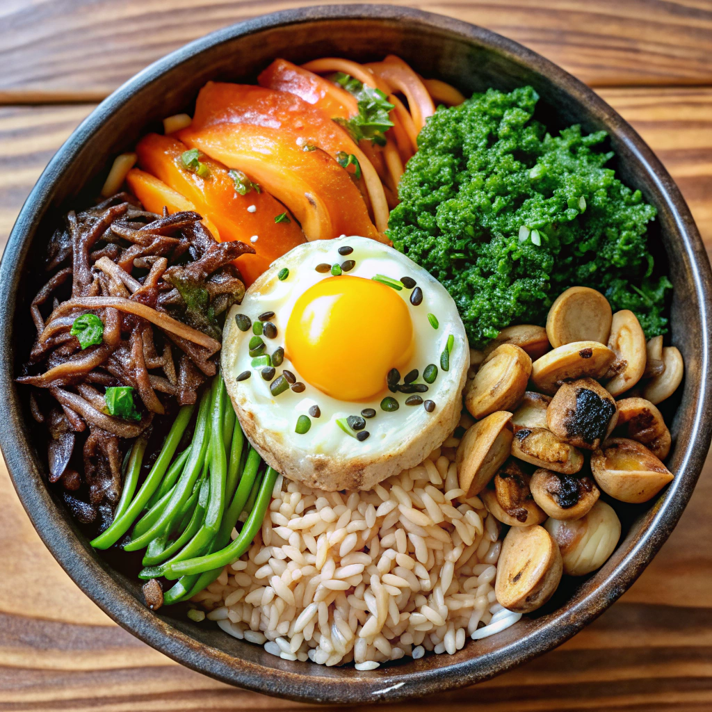 Mushroom Bibimbap with Wild Rice