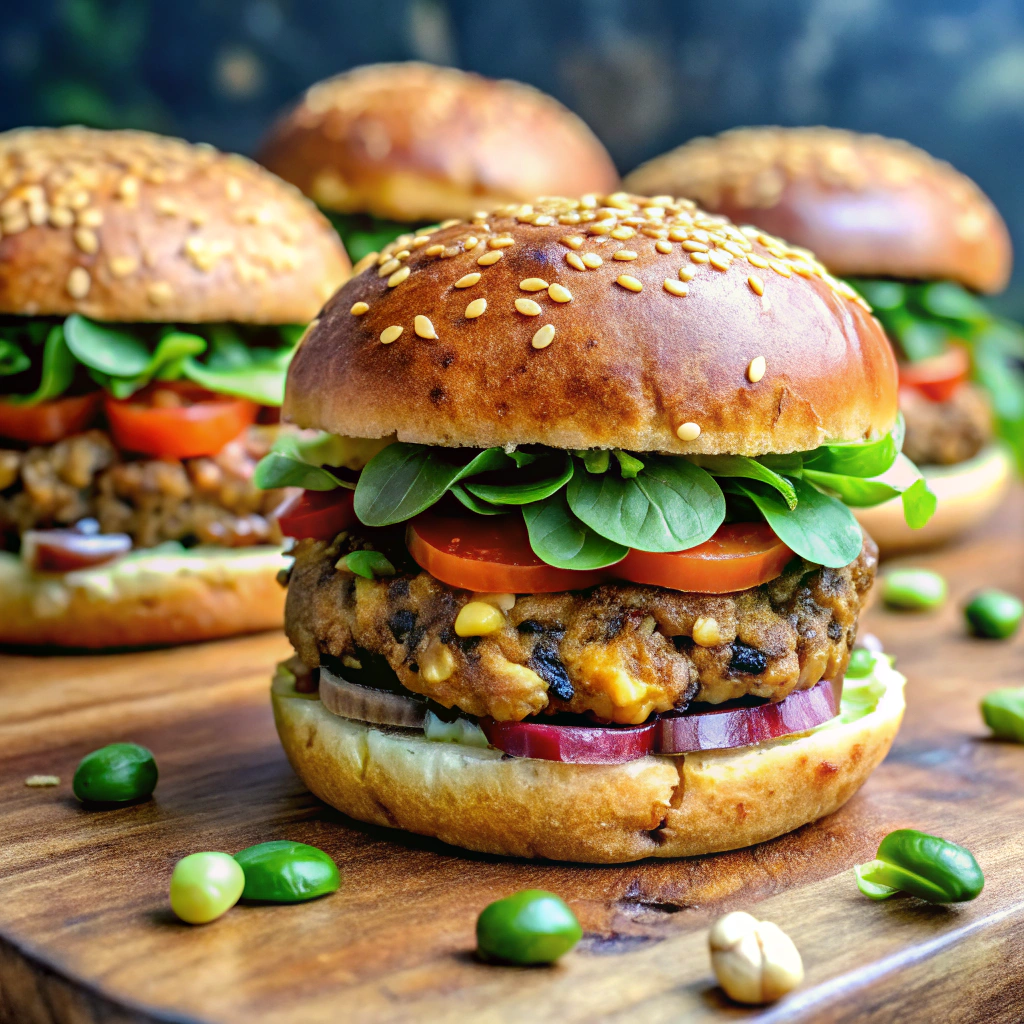 Mushroom Lentil Burgers