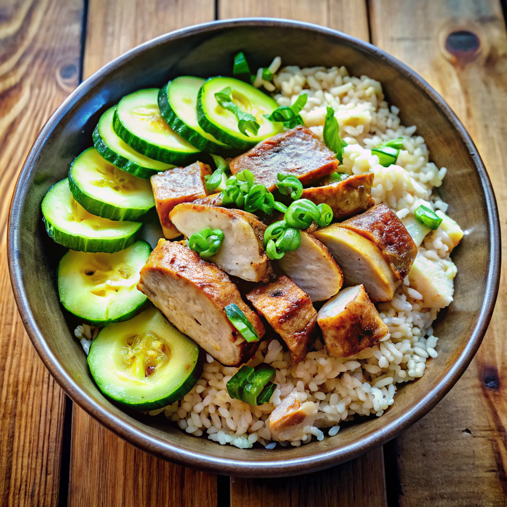 Pork and Zucchini Rice Bowl