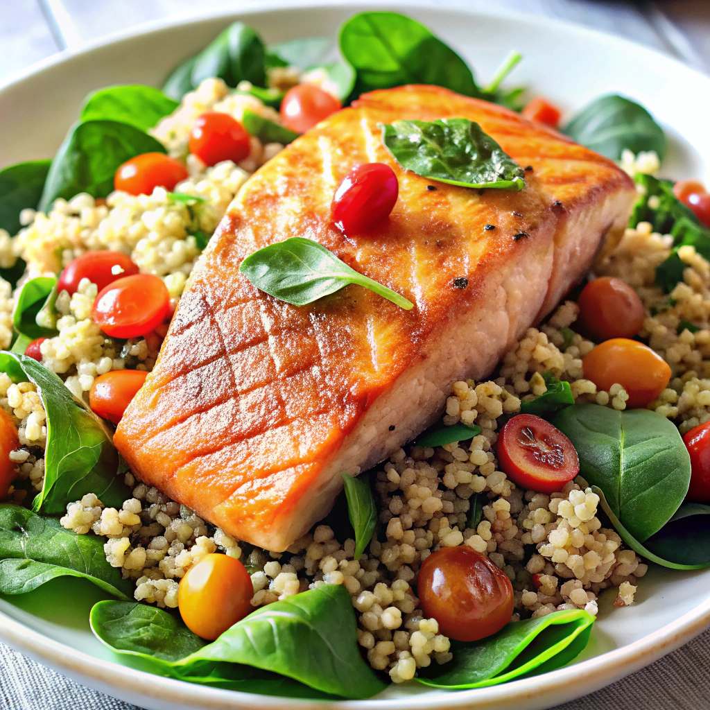 Salmon & Spinach Quinoa Salad