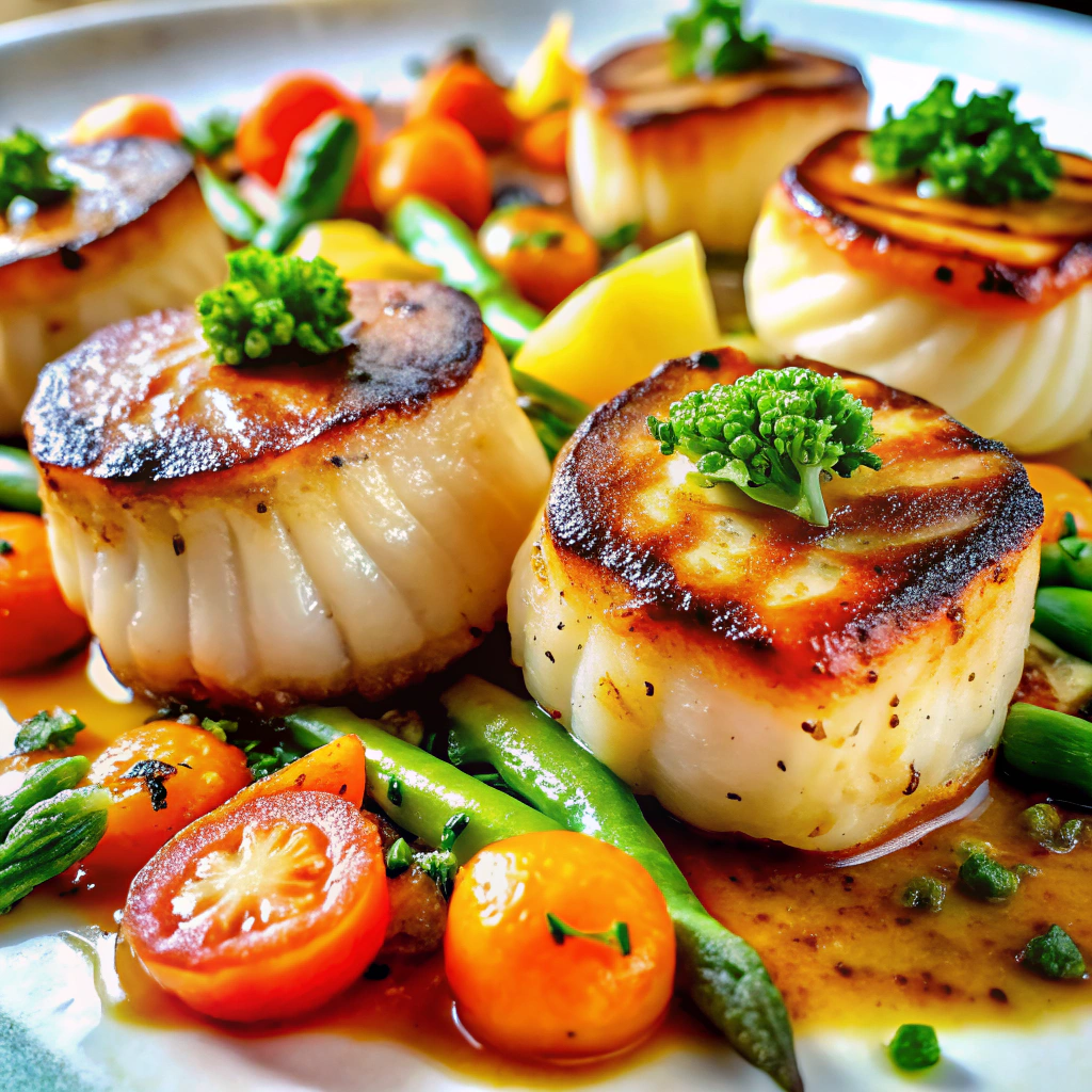 Seared Scallops & Veggie Medley