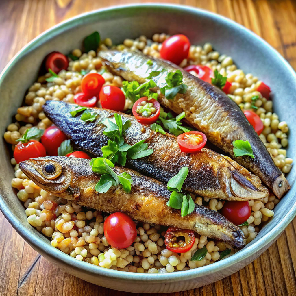 Spicy Sardine Barley Bowl