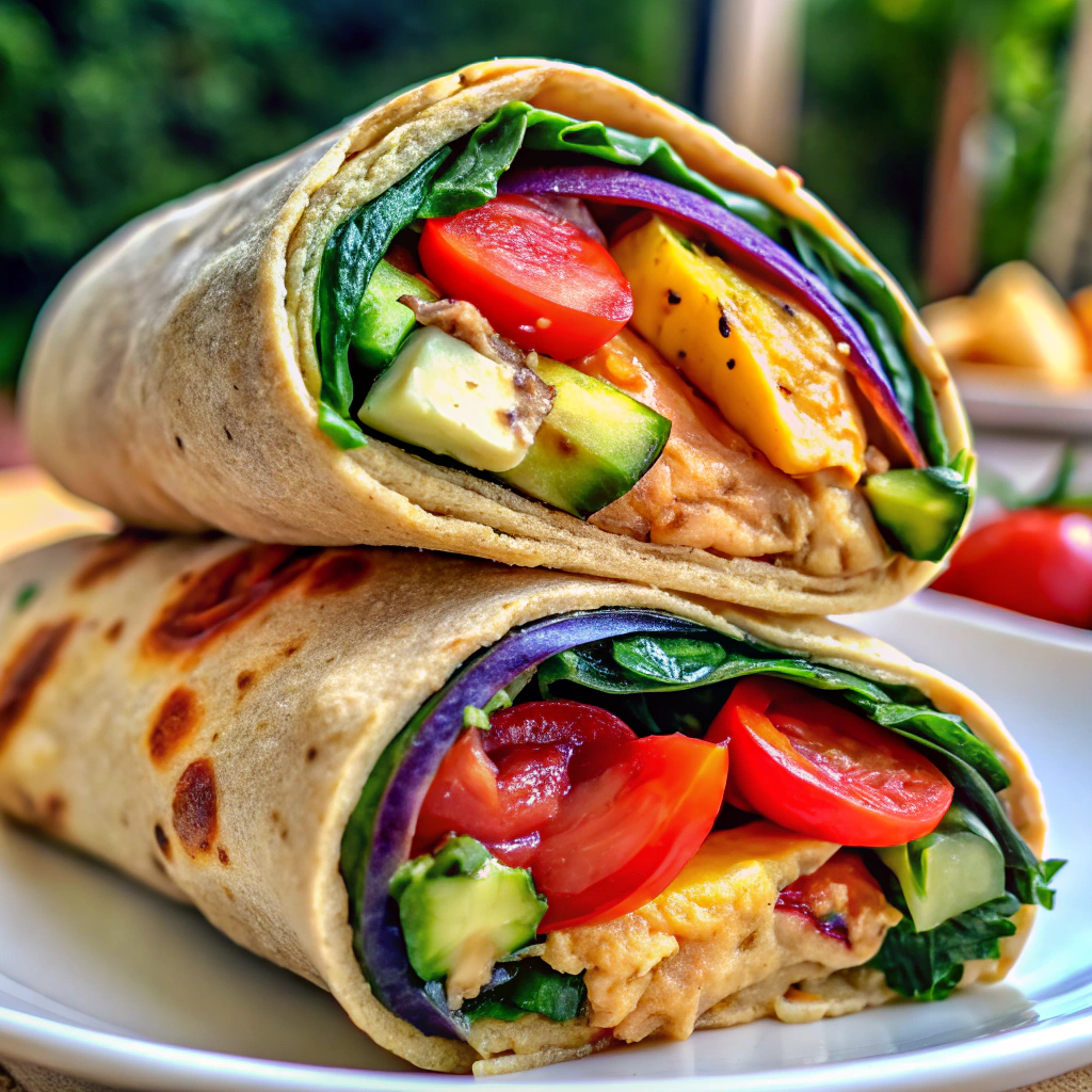 Grilled Veggie & Hummus Wrap