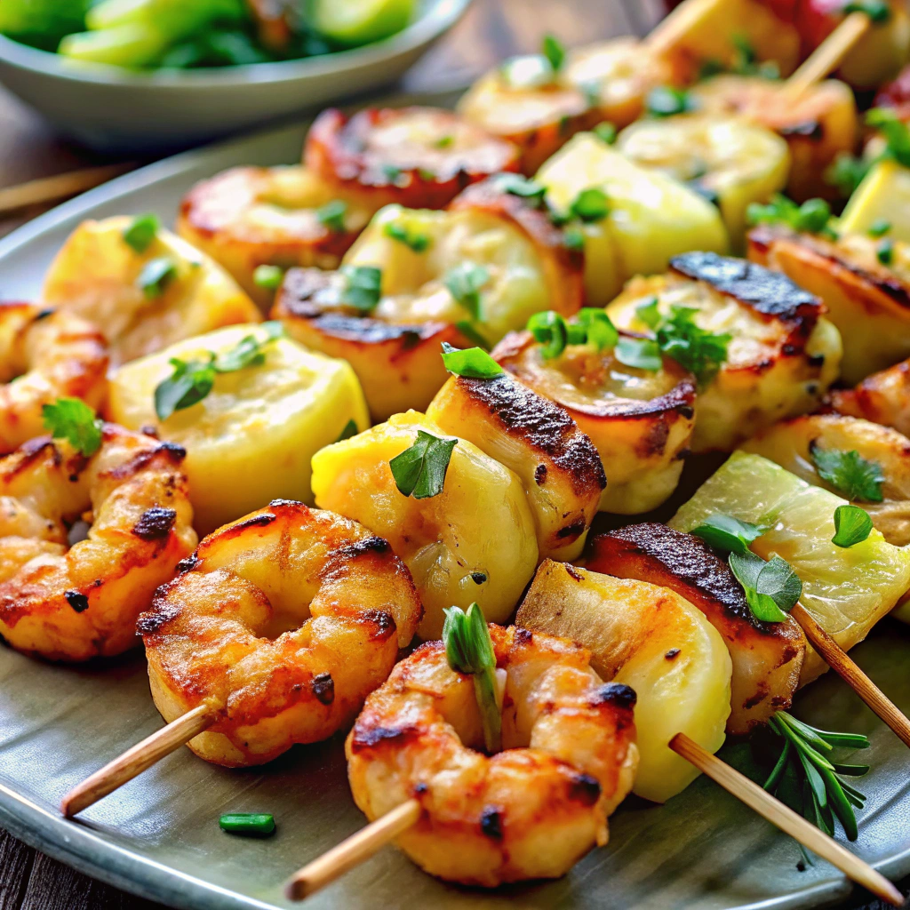 Grilled Shrimp & Pineapple Skewers