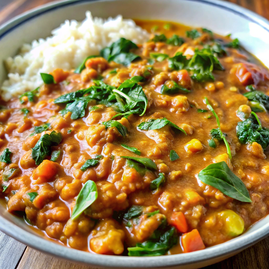 High-Protein Lentil & Spinach Curry
