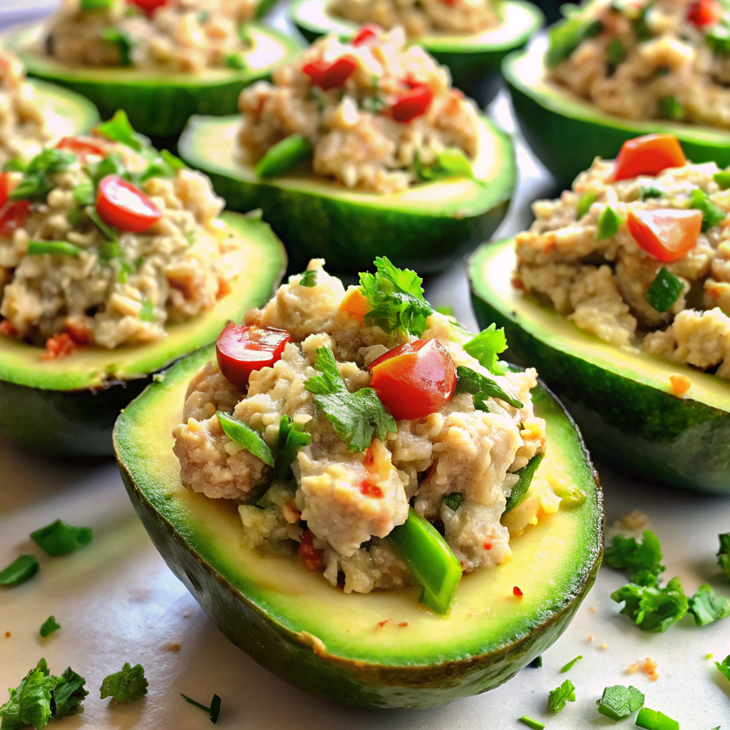 High-Protein Tuna Stuffed Avocados