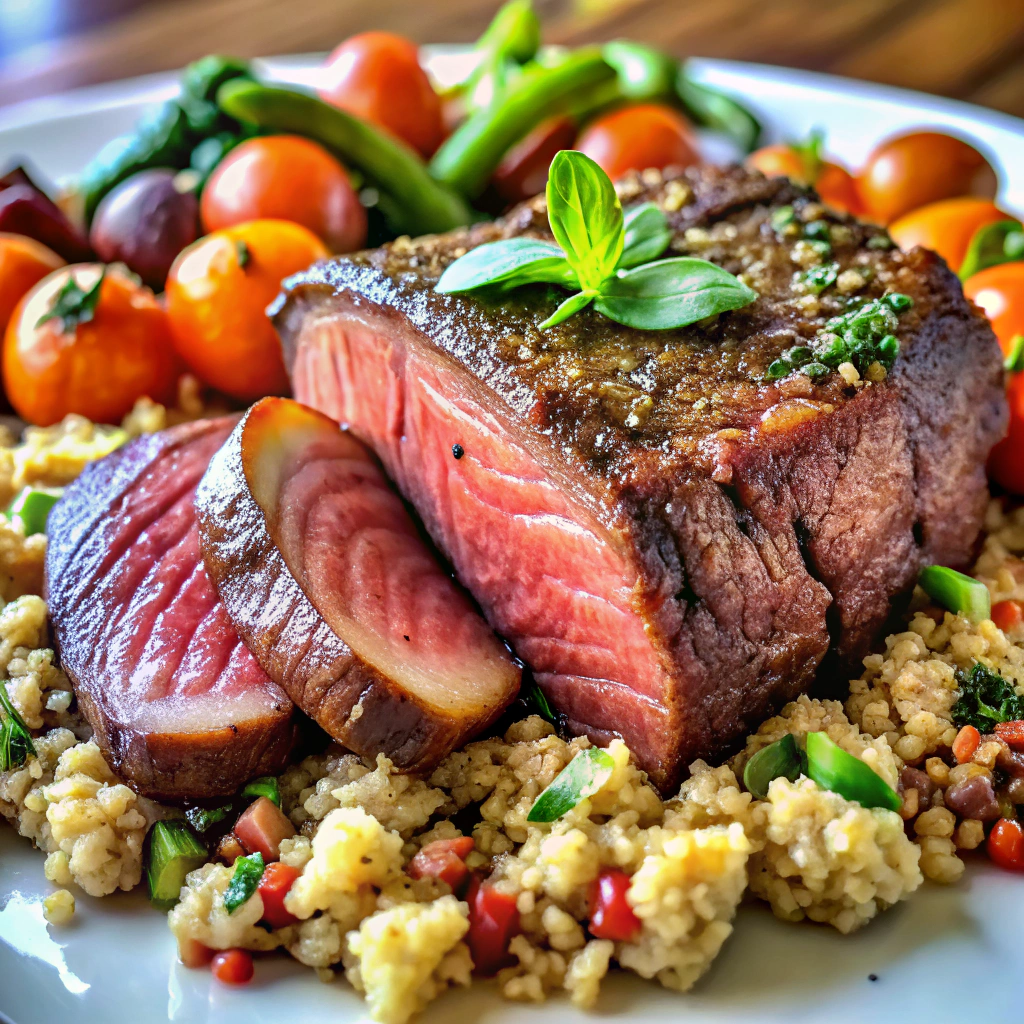 Seared Steak with Quinoa & Roasted Veggies
