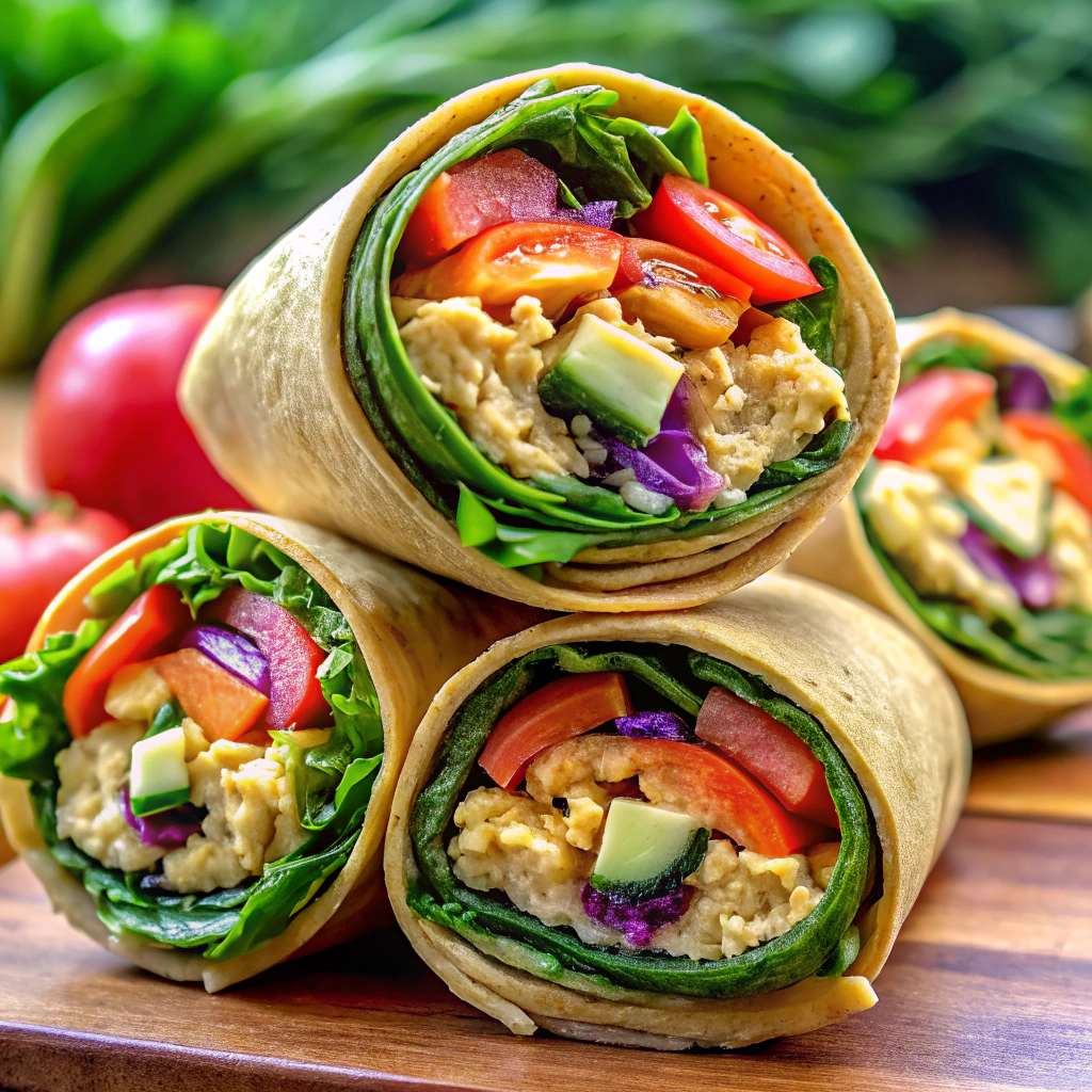 High-Protein Hummus Wraps