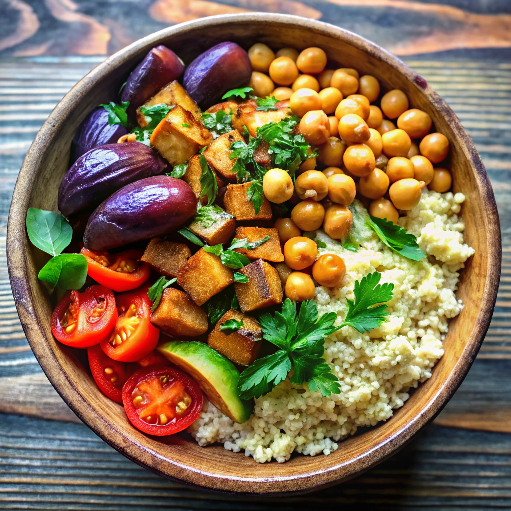 Chickpea & Eggplant Power Bowl